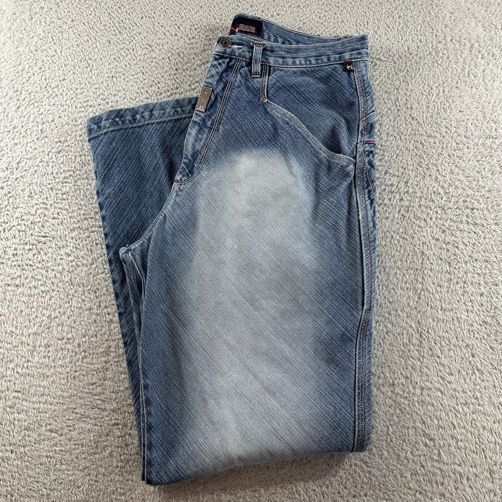 VINTAGE Phat Farm Baggy Jeans Mens 34x33 Faded Loose Y2K Hip Hop Streetwear